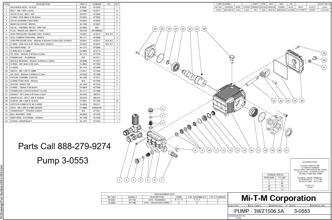 MITM 3-0553 pump parts